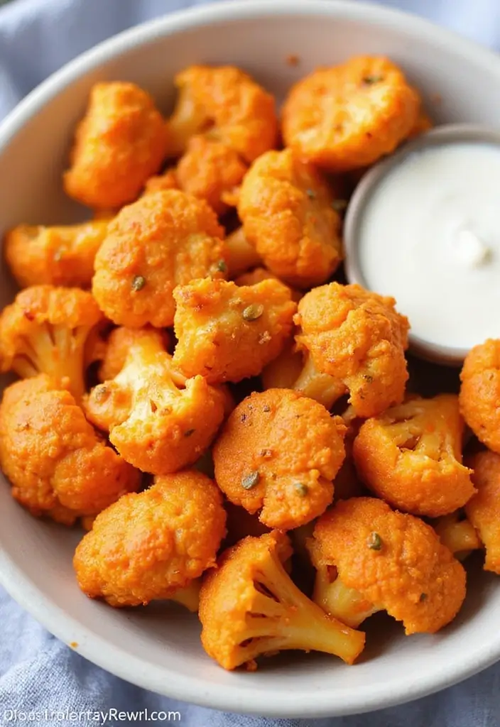 25 Low Carb Air Fryer Dinner Recipes That Are Quick and Tasty - 10. Air Fryer Buffalo Cauliflower