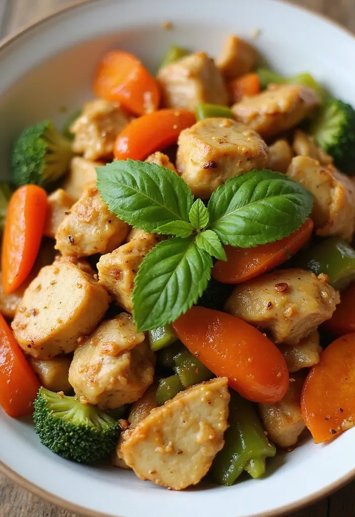 25 Low Carb Air Fryer Dinner Recipes That Are Quick and Tasty - 23. Air Fryer Chicken & Vegetable Stir-Fry