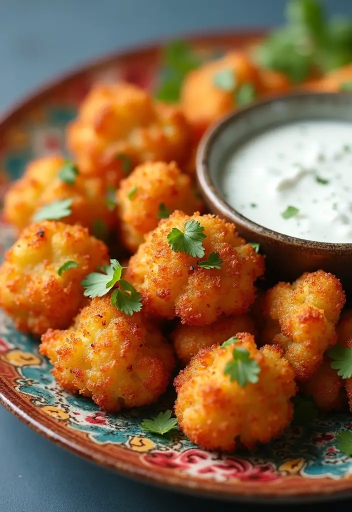 25 Low Carb Air Fryer Dinner Recipes That Are Quick and Tasty - 3. Spicy Air Fryer Cauliflower Bites
