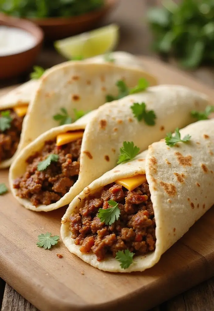 25 Low Carb Ground Beef Recipes for Simple Weeknight Dinners - 12. Ground Beef and Cheese Tortilla Wraps