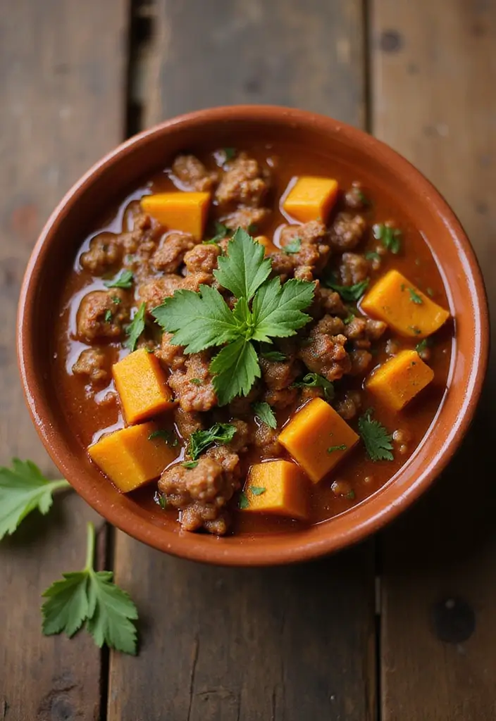25 Low Carb Ground Beef Recipes for Simple Weeknight Dinners - 21. Ground Beef and Pumpkin Chili