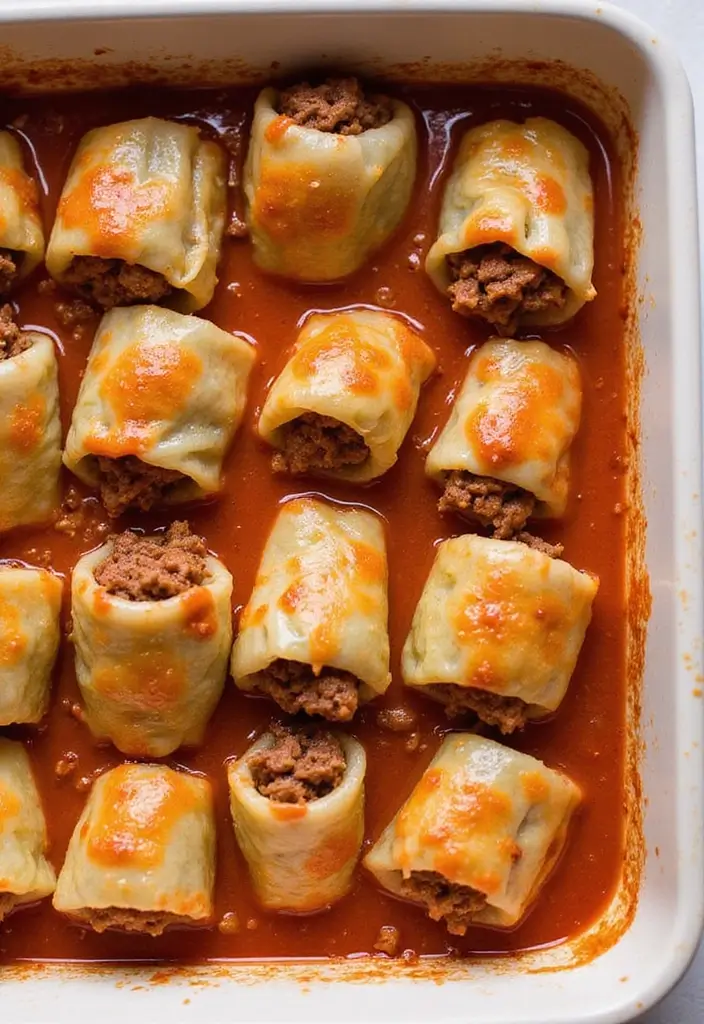 25 Low Carb Ground Beef Recipes for Simple Weeknight Dinners - 24. Ground Beef and Cabbage Rolls