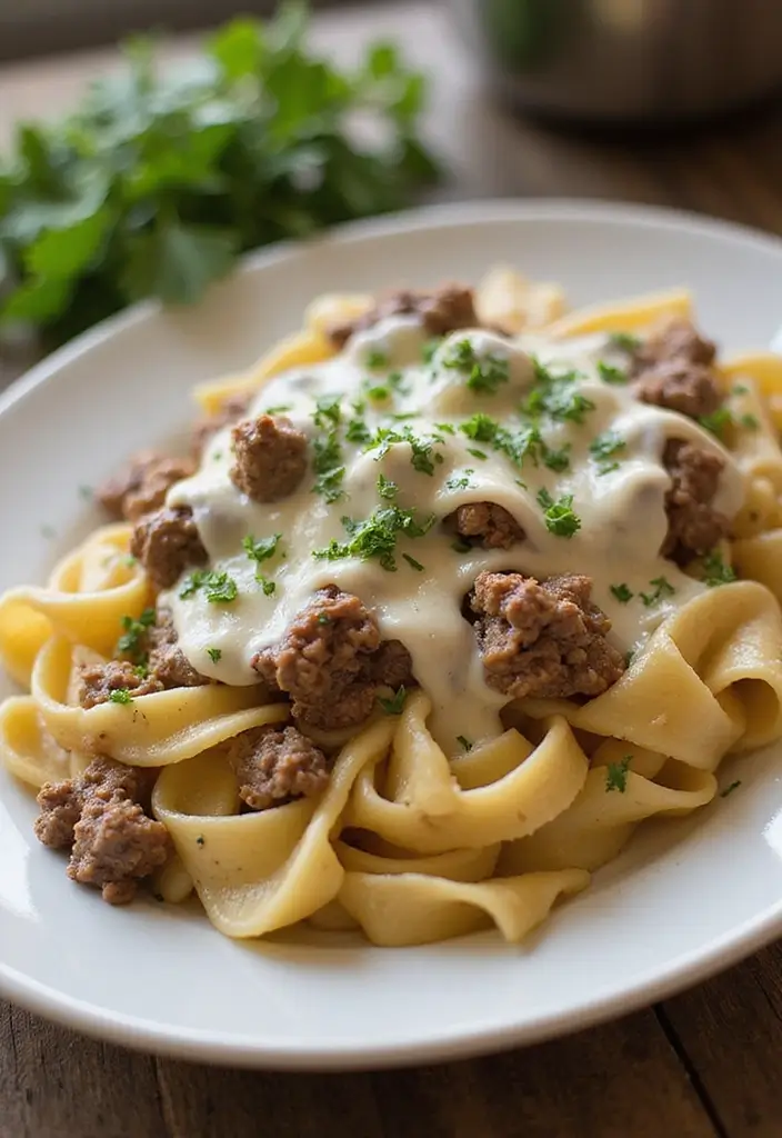 25 Low Carb Ground Beef Recipes for Simple Weeknight Dinners - 3. Creamy Ground Beef Alfredo