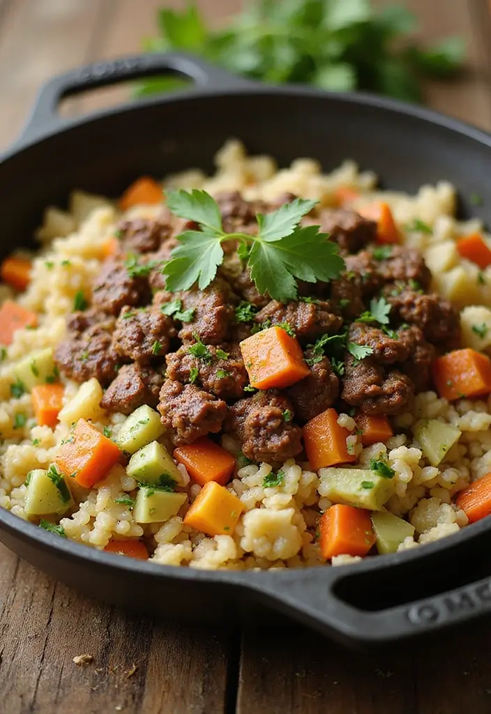 25 Low Carb Ground Beef Recipes for Simple Weeknight Dinners - 7. Beef and Cauliflower Rice Skillet