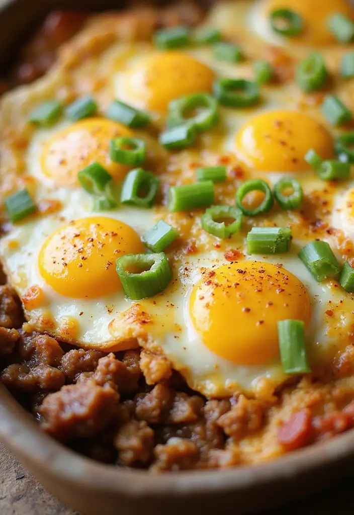 25 Low Carb Ground Beef Recipes for Simple Weeknight Dinners - 9. Ground Beef and Egg Breakfast Bake