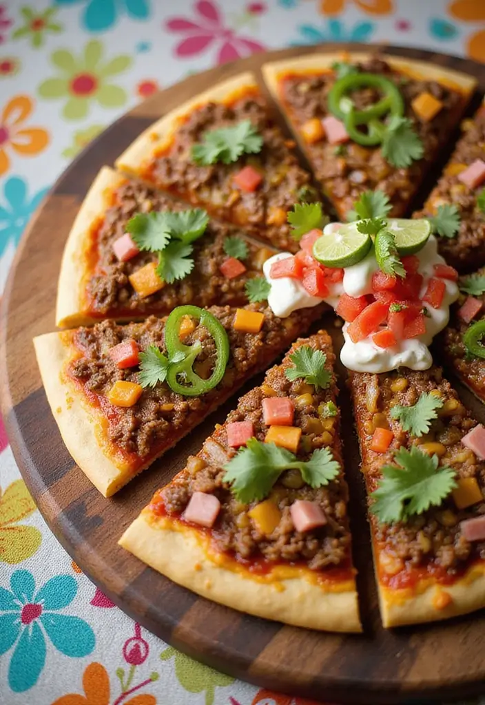 25 Mexican Ground Beef Recipes That Spice Up Dinner - 23. Ground Beef Taco Pizza