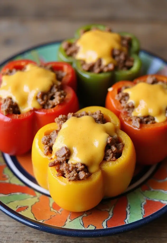 25 Mexican Ground Beef Recipes That Spice Up Dinner - 7. Beef Stuffed Bell Peppers