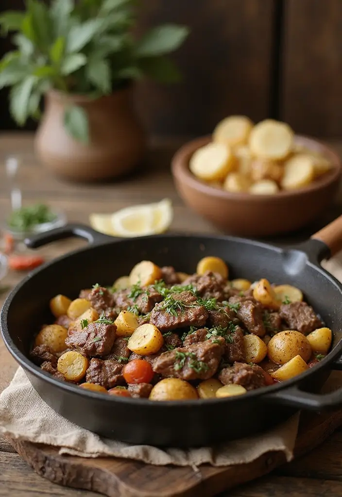 25 Paleo Ground Beef Recipes That Work for Dinner - 16. Beef and Potato Skillet