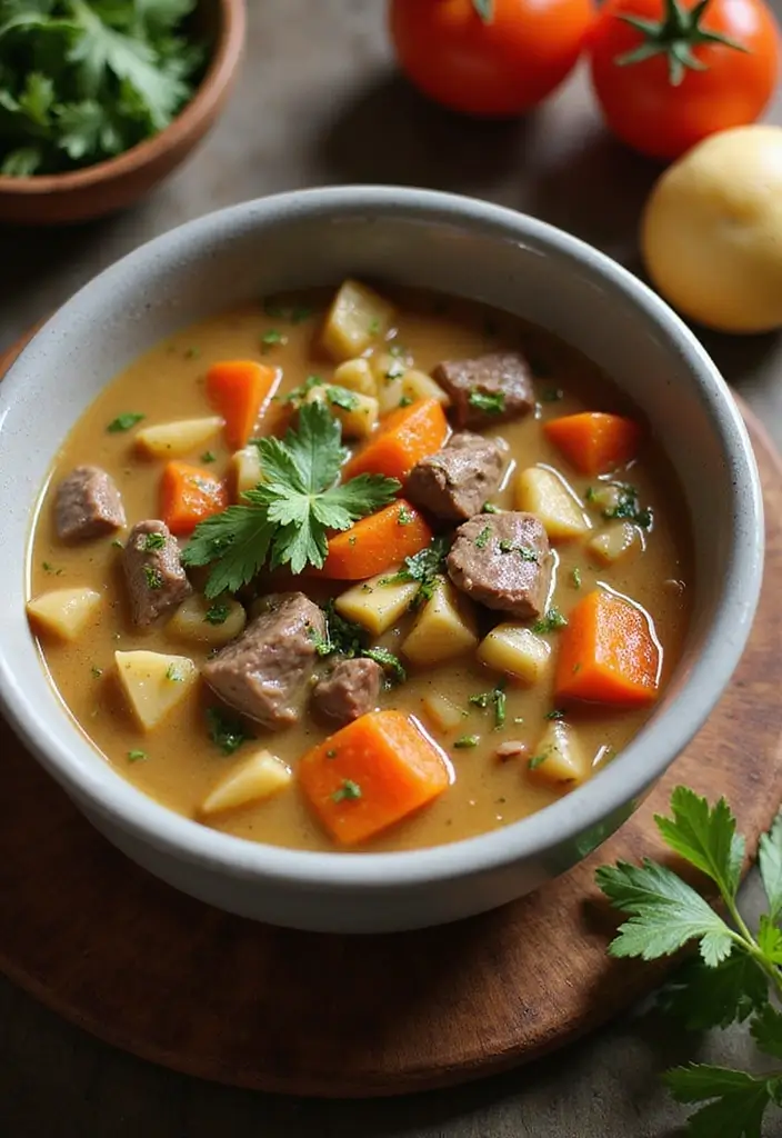 25 Paleo Ground Beef Recipes That Work for Dinner - 19. Creamy Beef and Vegetable Soup