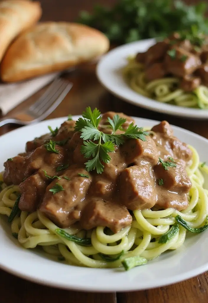 25 Paleo Ground Beef Recipes That Work for Dinner - 6. Paleo Beef Stroganoff