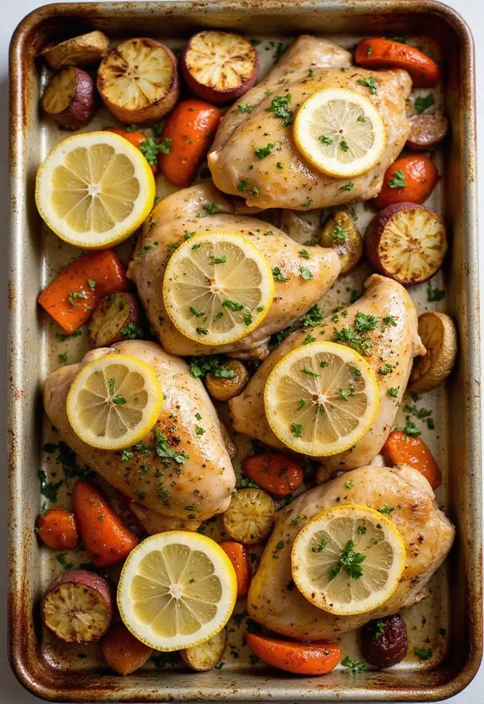 25 Quick and Easy Dinner Recipes for Two Simple Weeknight Meals - 3. One-Pan Lemon Herb Chicken
