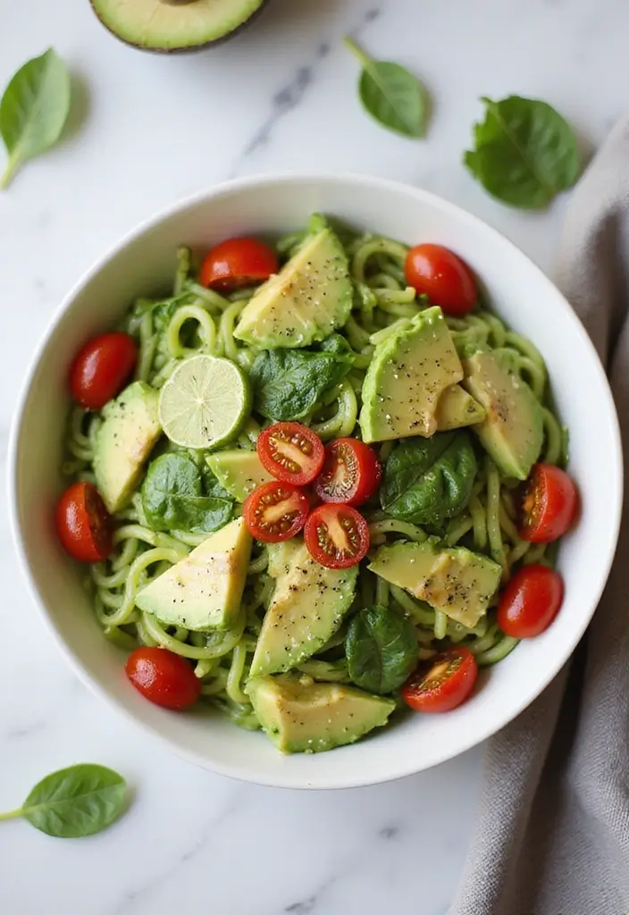 25 Quick and Easy Healthy Dinner Recipes Ready Fast - 10. Creamy Avocado Pasta