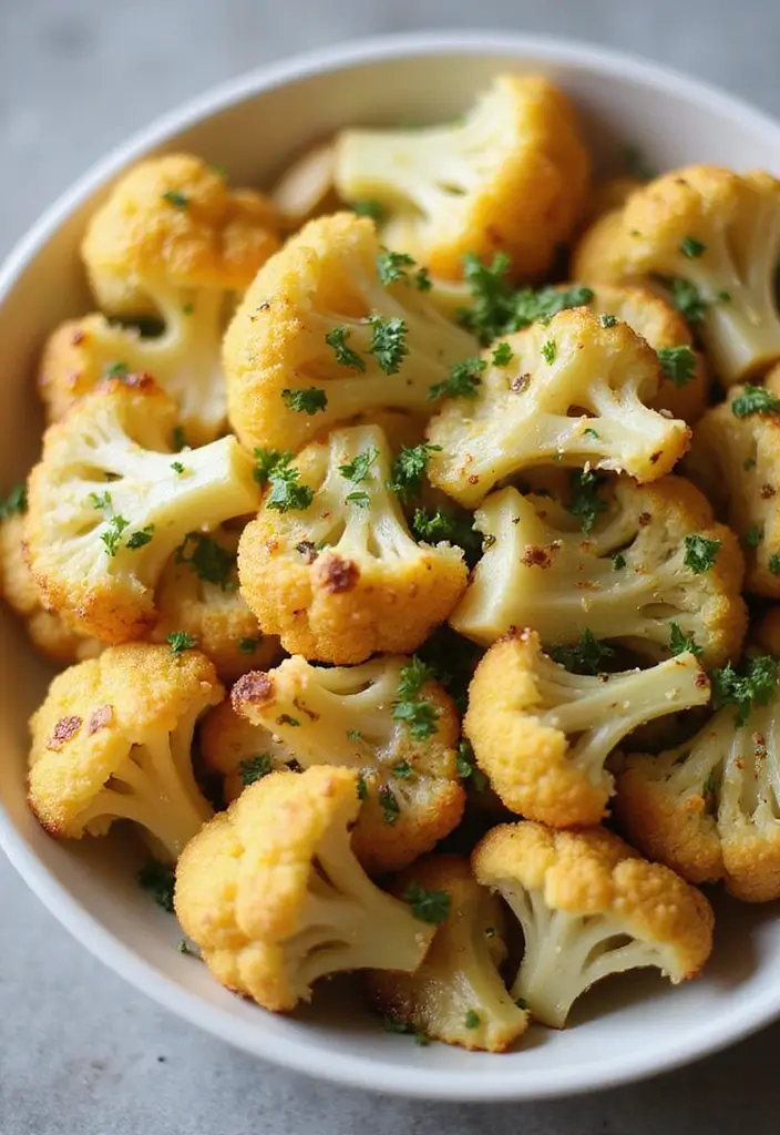 25 Quick and Easy Healthy Dinner Recipes Ready Fast - 13. Garlic and Herb Roasted Cauliflower