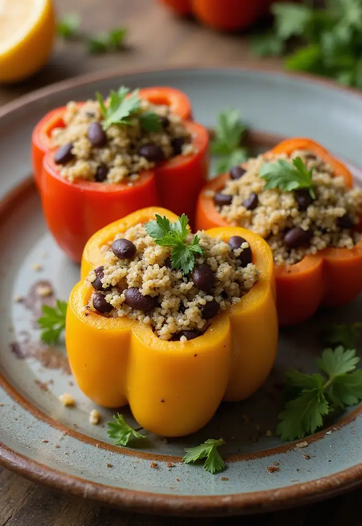 25 Quick and Easy Healthy Dinner Recipes Ready Fast - 2. Quinoa and Black Bean Stuffed Peppers