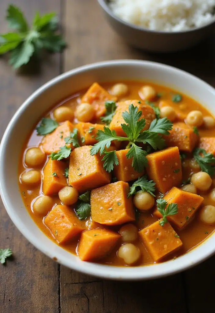 25 Quick and Easy Healthy Dinner Recipes Ready Fast - 7. Sweet Potato and Chickpea Curry