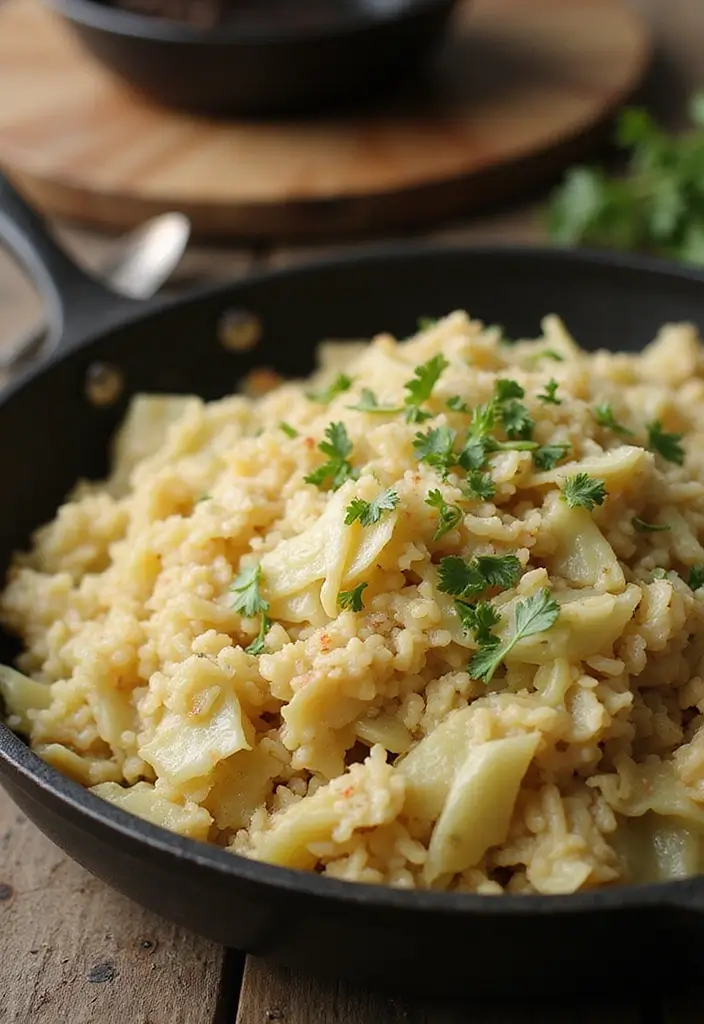 25 Rice Recipes for Dinner and Side Dishes That Complete the Meal - 15. Cabbage and Rice Skillet