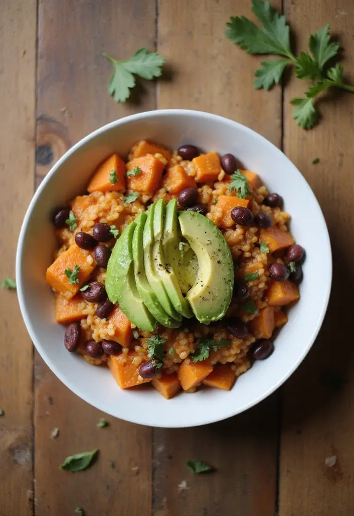 25 Rice Recipes for Dinner and Side Dishes That Complete the Meal - 19. Sweet Potato and Rice Bowl
