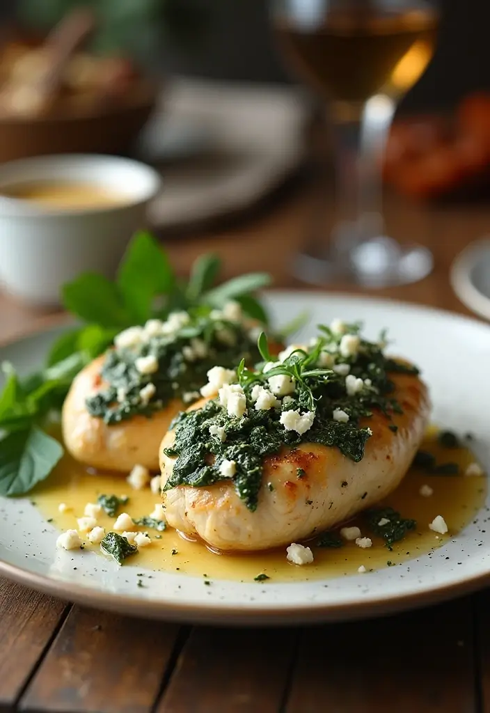 25 Simple 3 Ingredient Dinner Recipes You’ll Want to Try - 13. Spinach and Feta Stuffed Chicken