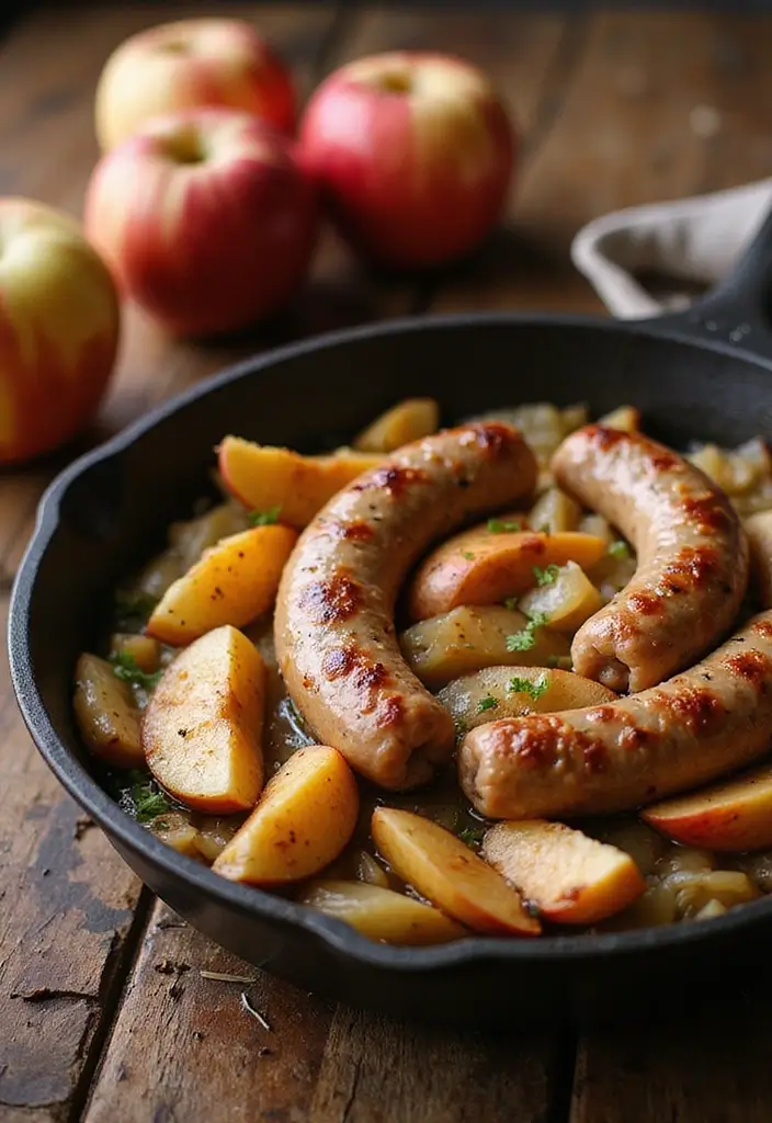 25 Simple 3 Ingredient Dinner Recipes You’ll Want to Try - 22. Apple Sausage Skillet