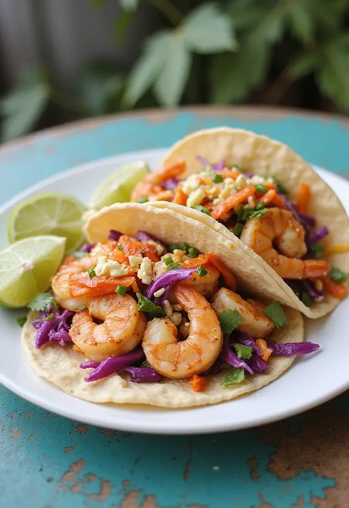 25 Simple 3 Ingredient Dinner Recipes You’ll Want to Try - 23. Shrimp Tacos with Cabbage Slaw
