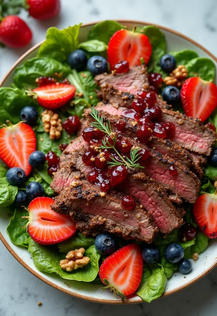 25 Steak Salad Recipes for Fresh and Flavorful Summer Dinners - 12. Steak Salad with Berry Vinaigrette