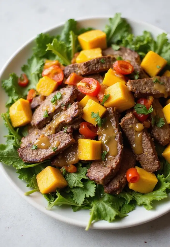 25 Steak Salad Recipes for Fresh and Flavorful Summer Dinners - 20. Steak Salad with Mango Dressing