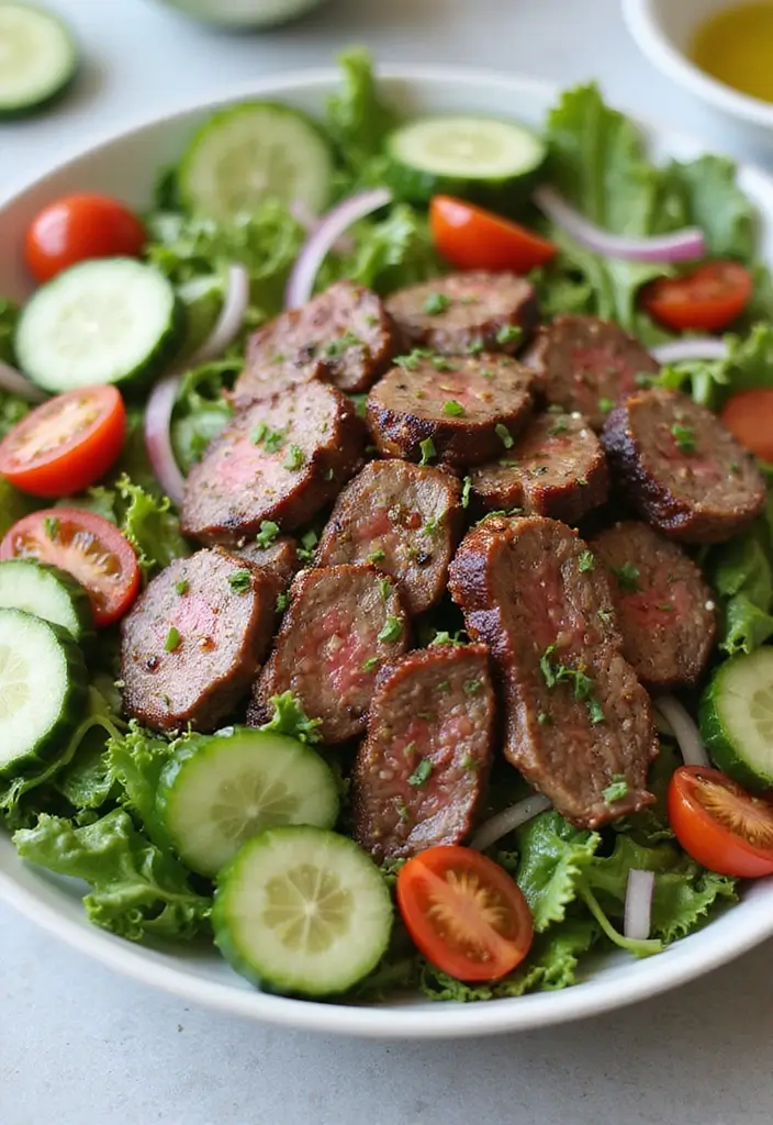 25 Steak Salad Recipes for Fresh and Flavorful Summer Dinners - 21. Steak and Cucumber Salad