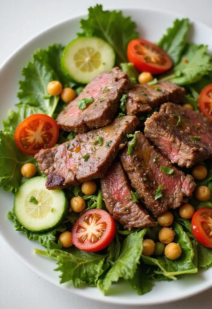 25 Steak Salad Recipes for Fresh and Flavorful Summer Dinners - 23. Steak Salad with Chickpeas
