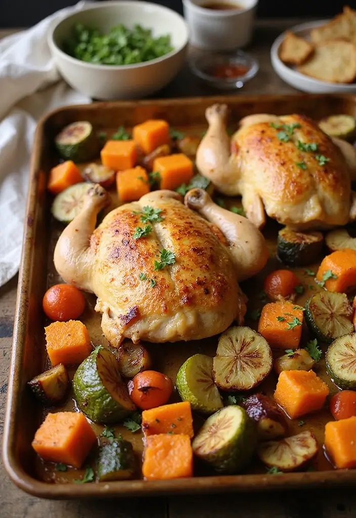 26 Easy Gluten Free Dinner Recipes for Busy Families - 17. Baked Chicken and Vegetable Sheet Pan Dinner