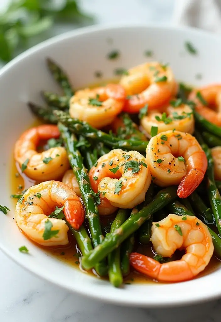 26 Easy Gluten Free Dinner Recipes for Busy Families - 18. Garlic Butter Shrimp and Asparagus
