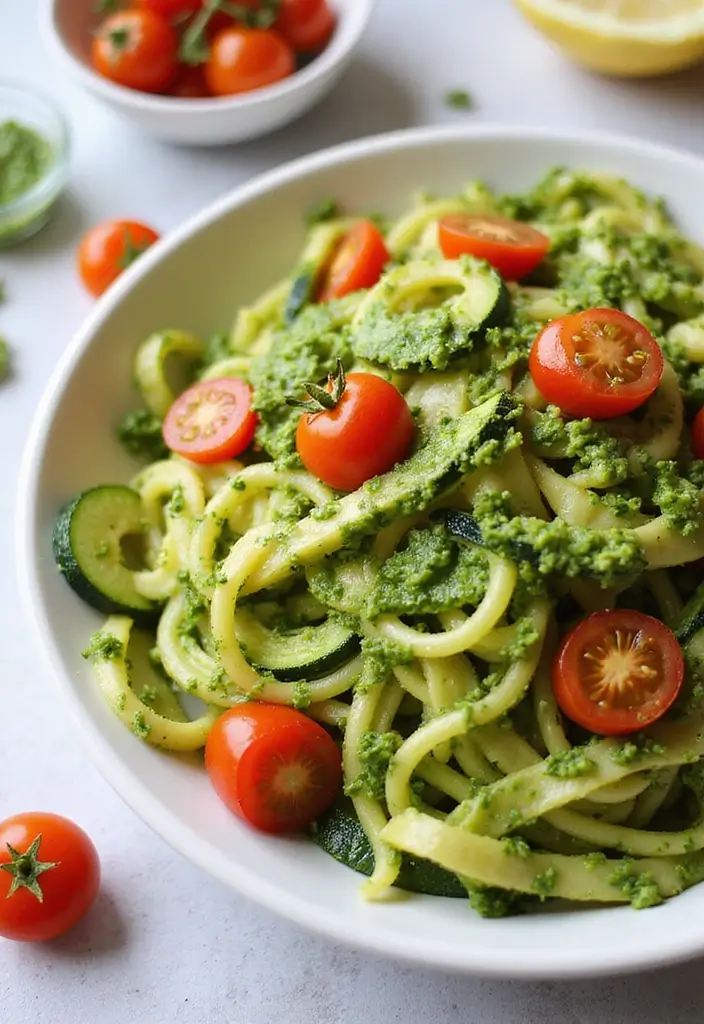 26 Easy Gluten Free Dinner Recipes for Busy Families - 5. Zucchini Noodles with Pesto