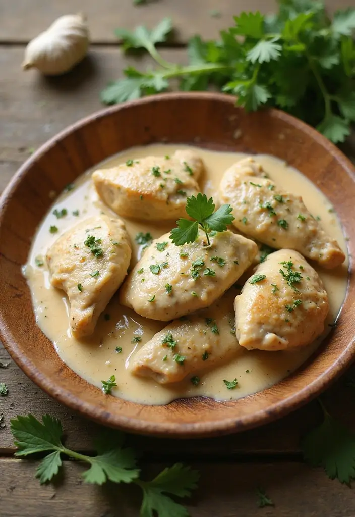 26 Easy Gluten Free Dinner Recipes for Busy Families - 6. Creamy Garlic Chicken