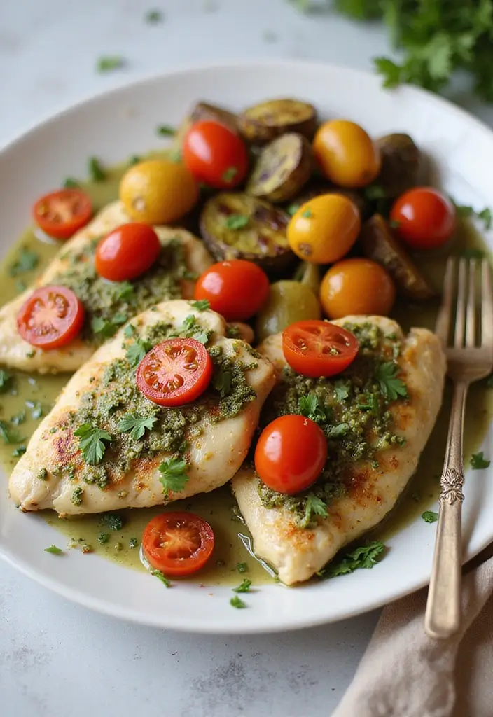 26 Gluten Free Chicken Recipes for Easy Family Dinners - 13. Baked Pesto Chicken