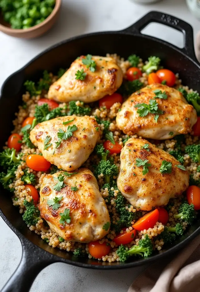 26 Gluten Free Chicken Recipes for Easy Family Dinners - 20. One-Pan Chicken and Quinoa