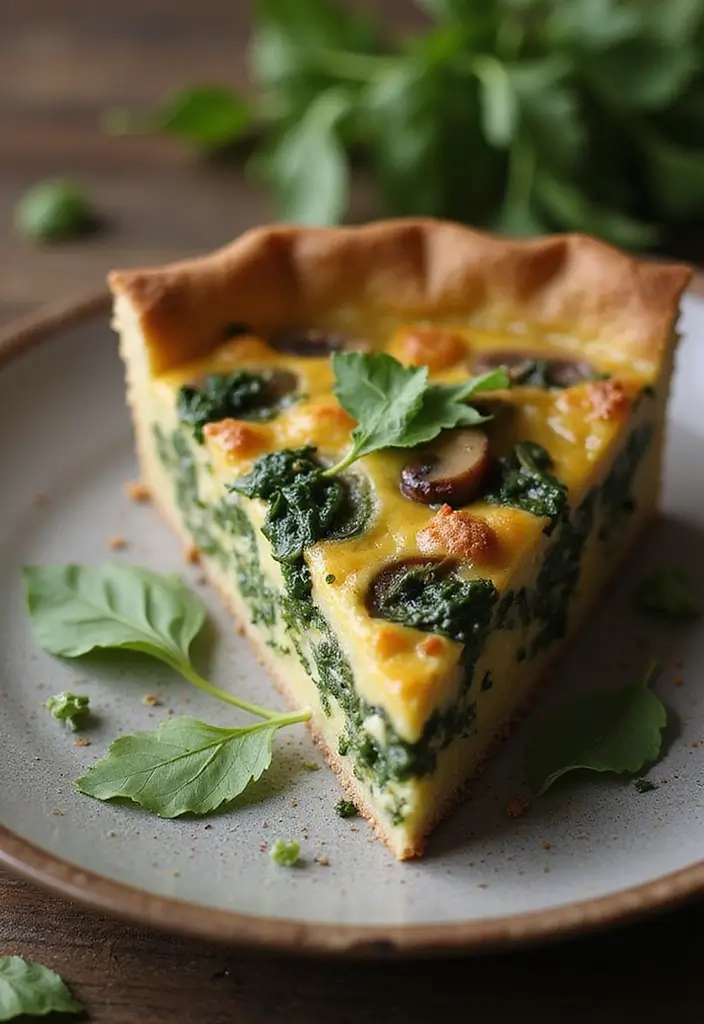 26 Gluten Free Dairy Free Dinner Recipes That Taste Amazing - 21. Spinach and Mushroom Quiche