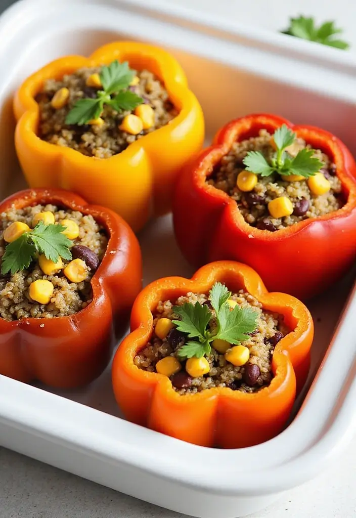 26 Gluten Free Dairy Free Dinner Recipes That Taste Amazing - 3. Vegan Stuffed Bell Peppers