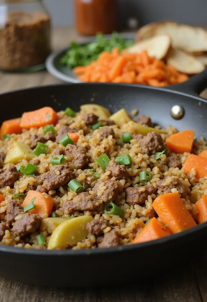 26 Ground Pork and Beef Recipes Perfect for Dinner - 10. One-Skillet Ground Beef and Rice