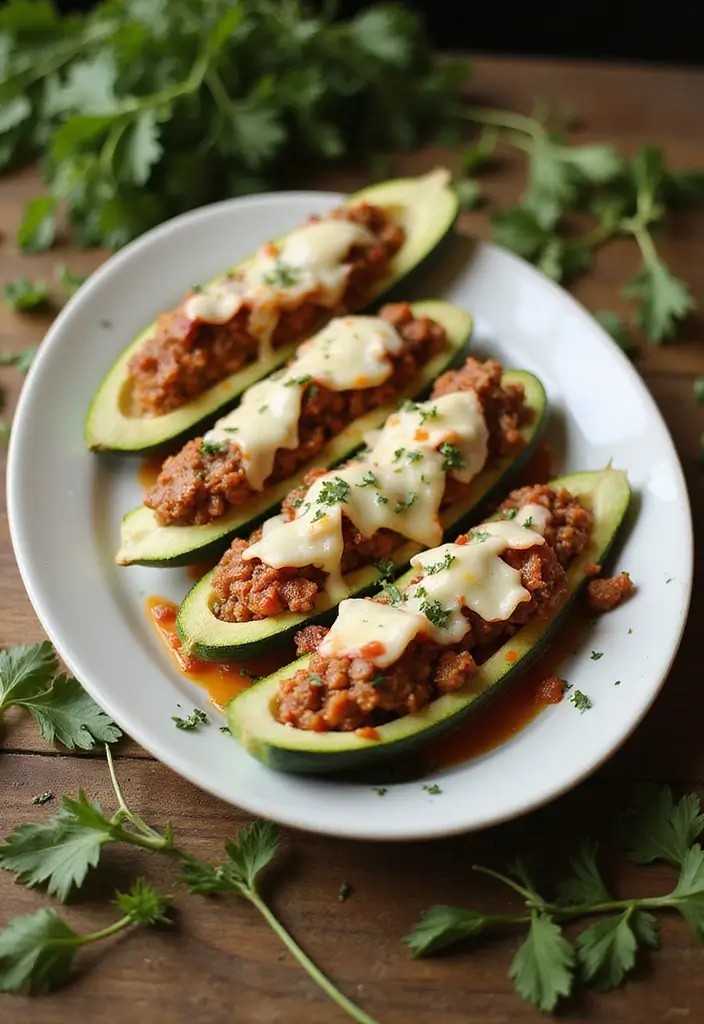 26 Ground Pork and Beef Recipes Perfect for Dinner - 11. Ground Beef and Pork Zucchini Boats