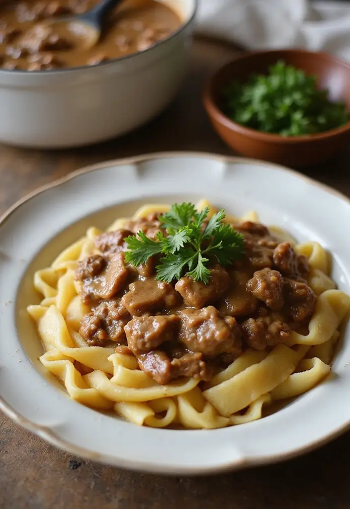 26 Ground Pork and Beef Recipes Perfect for Dinner - 9. Quick Ground Meat Stroganoff