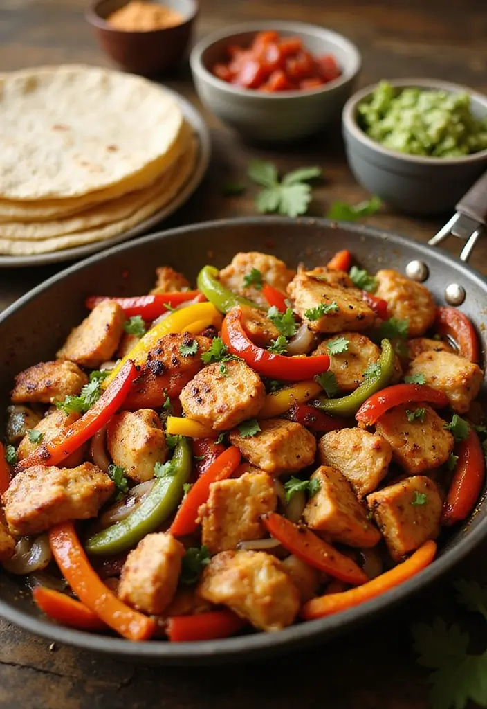 26 Healthy Chicken Dinner Recipes for Two Made Easy - 18. Chicken Fajitas with Peppers and Onions