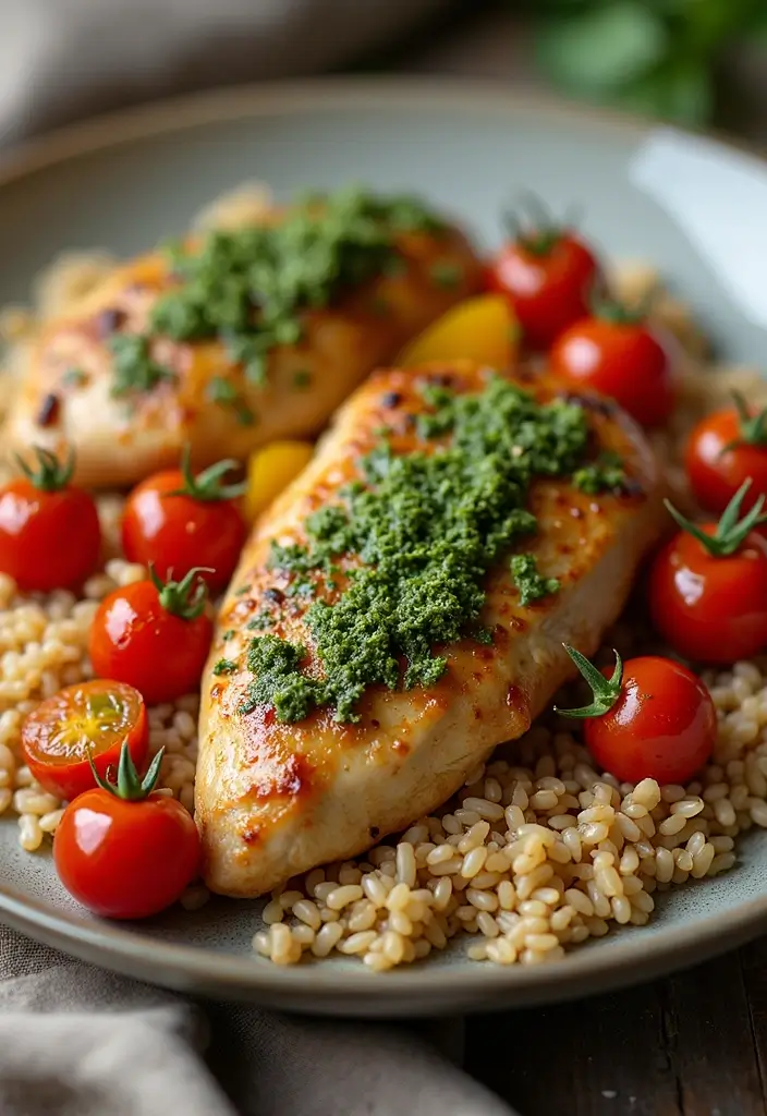 26 Healthy Chicken Dinner Recipes for Two Made Easy - 4. Pesto Chicken with Veggies