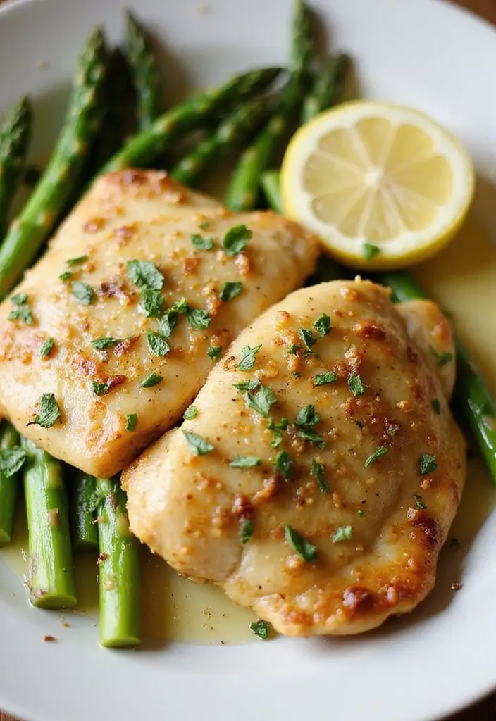 26 Healthy Chicken Dinner Recipes for Two Made Easy - 6. Garlic Butter Chicken with Asparagus