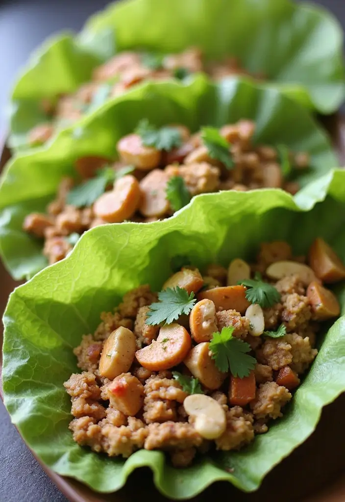 26 Healthy Chicken Dinner Recipes for Two Made Easy - 8. Thai Chicken Lettuce Wraps