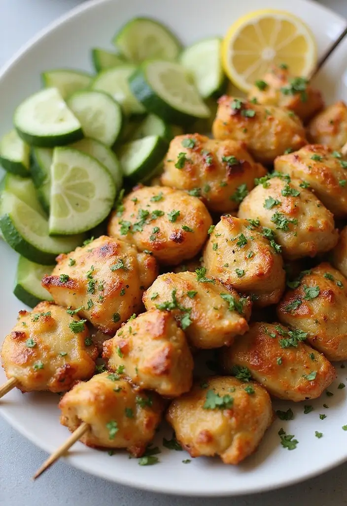 26 Healthy Chicken Dinner Recipes for Two Made Easy - 9. Lemon Garlic Chicken Skewers