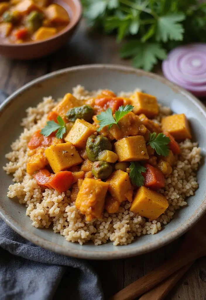 26 Quick Healthy Vegetarian Dinner Ideas for Busy Nights - 11. Vegetable Curry with Brown Rice