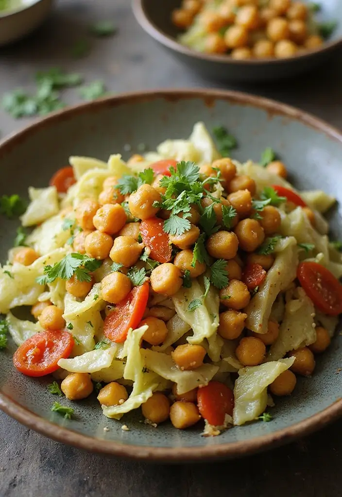 26 Quick Healthy Vegetarian Dinner Ideas for Busy Nights - 25. Cabbage & Chickpea Stir-Fry