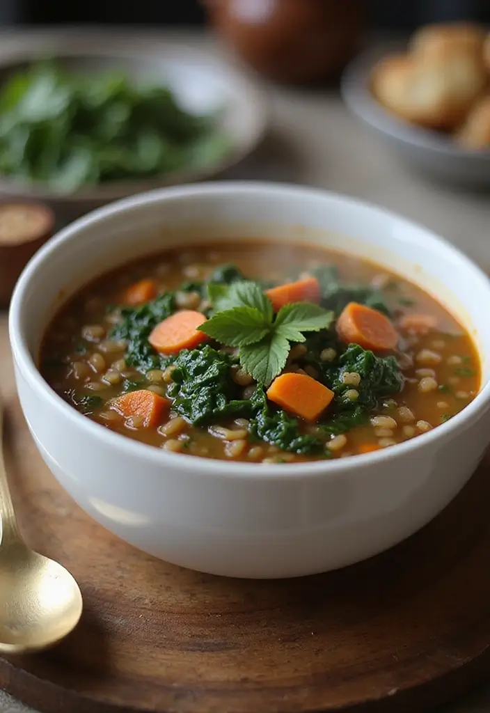 26 Quick Healthy Vegetarian Dinner Ideas for Busy Nights - 6. Lentil Soup with Spinach and Carrots