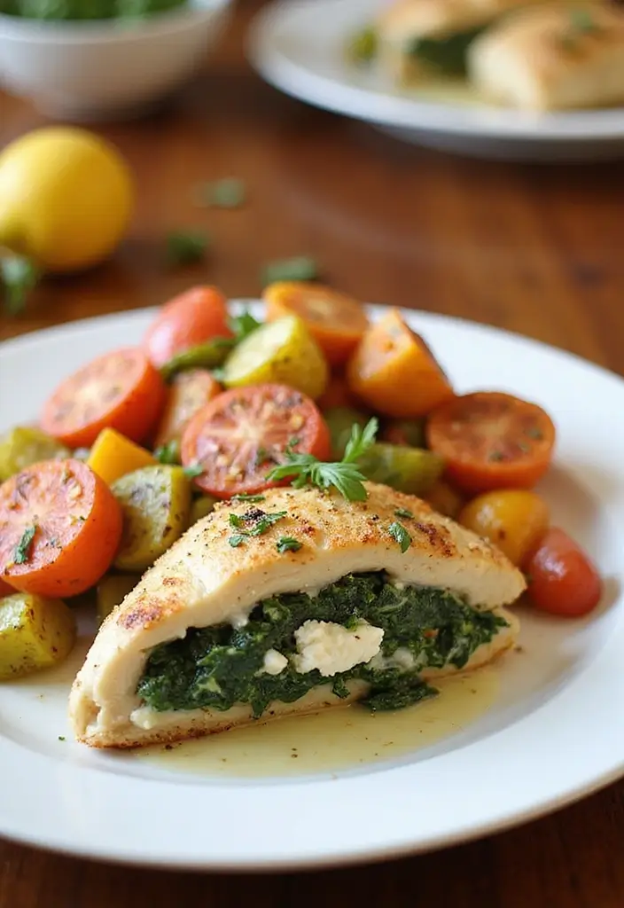 26 Quick and Easy Summer Dinner Recipes for Family Meals - 13. Spinach and Feta Stuffed Chicken