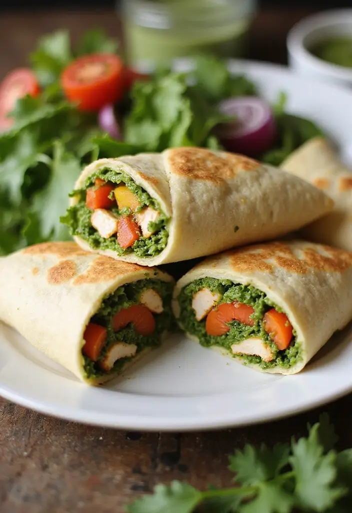26 Quick and Easy Summer Dinner Recipes for Family Meals - 14. Pesto Chicken Wraps
