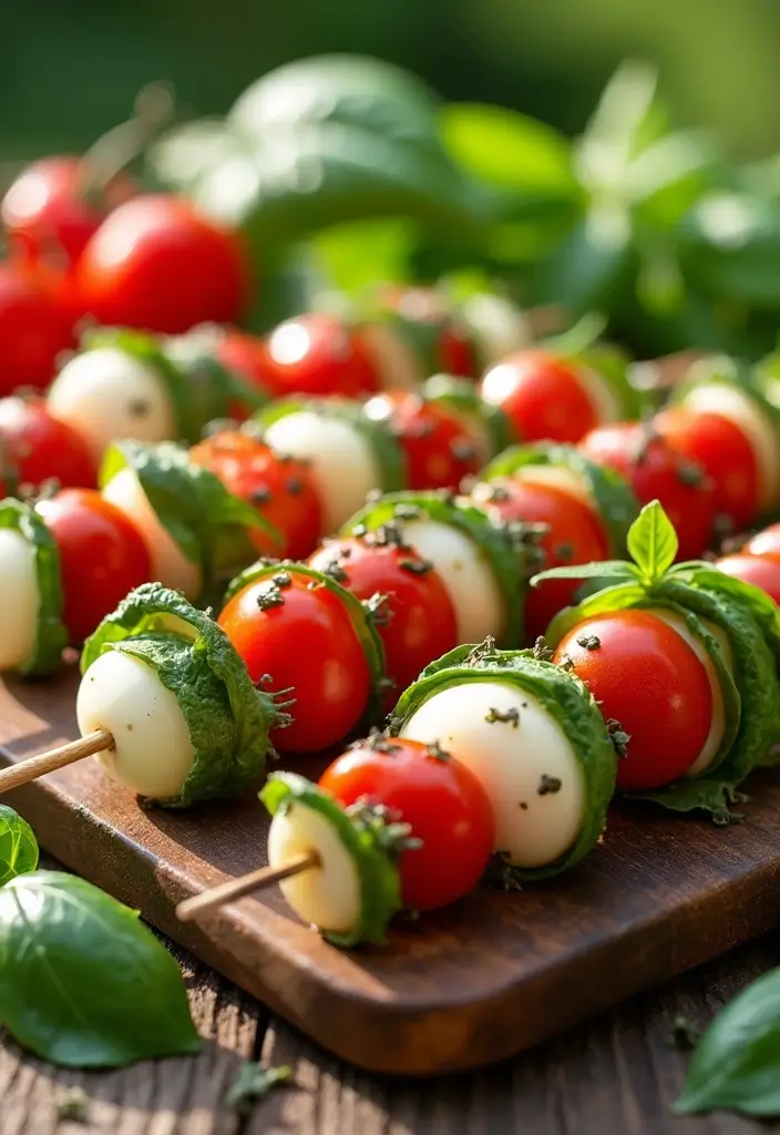 26 Quick and Easy Summer Dinner Recipes for Family Meals - 4. Caprese Salad Skewers